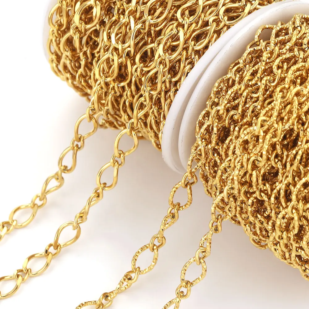 Kein Verblassen 1Meter Edelstahl Twisted Ovale Kabel Kette Kubanischen Ketten Link Schmuck Erkenntnisse DIY Halskette Armband Tasche Liefert