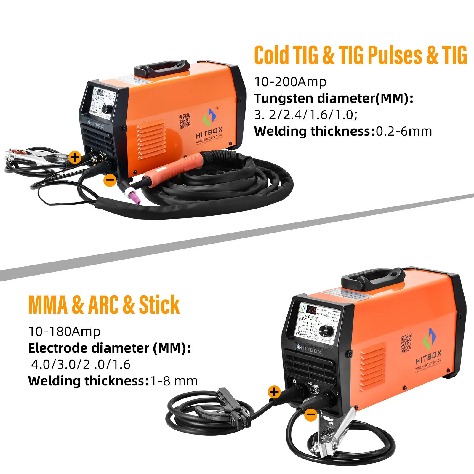HITBOX TIG Welding Machine, Hot/TIG/Pulse Cold TIG Welder, 200A High Frequency DC Inverter 2T/4T TIG MMA Welder HBT2000PRO 4