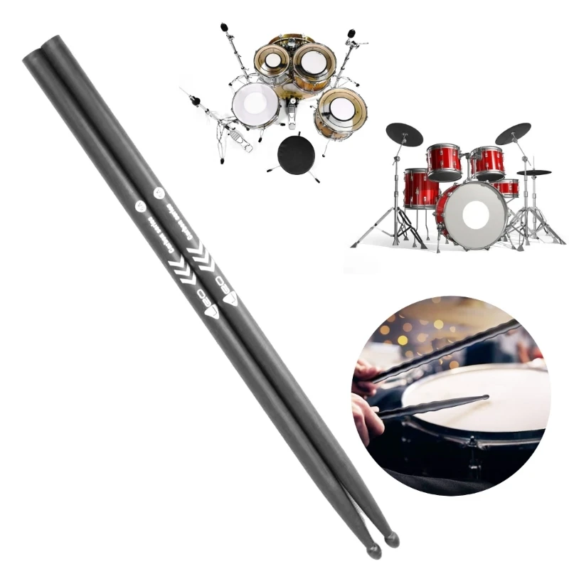 Drum Sticks 1 Pair 5A Carbon Fiber Drum Sticks Simple Durable Nonslip Universal Drumsticks for Adults Kids and Beginners