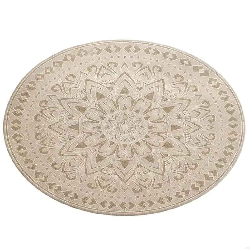 Verdickter runder Teppich für Winterwärme, leicht abwischbare Polyester-Matten, Heimdekoration, B03E – Detail 2