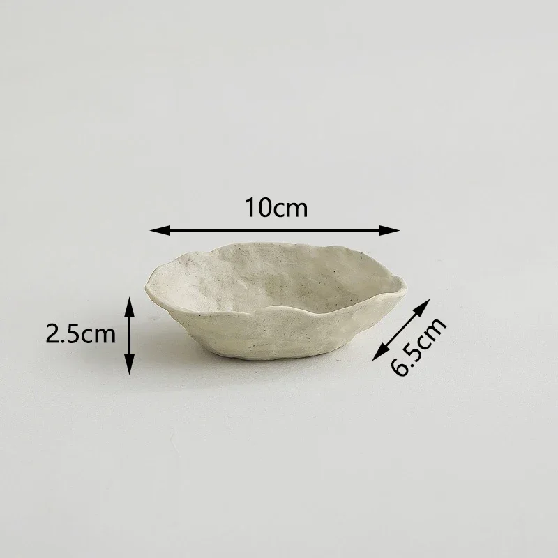 Good-looking Hand-kneaded Vegetable Plate Japanese-style Ceramic Handmade Plate Household Coarse Pottery Retro Fish