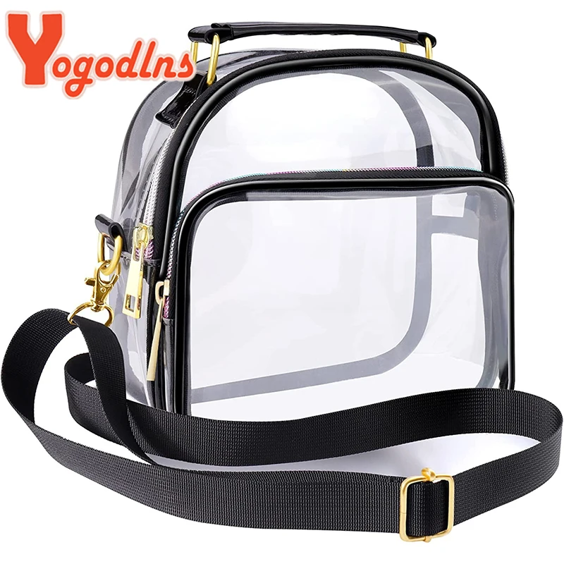 Transparent PVC Ladies Handbags Stadium Approved Women Clear Bag See Through Fashion Waterproof Casual