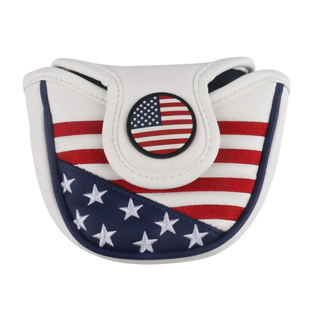 Protect Your Putter in Style with the 1pcs USA Mallet Putter Cover Headcover Magnetic Golf Head Covers Club for Scotty Cameron Odyssey Two Ball Taylormade