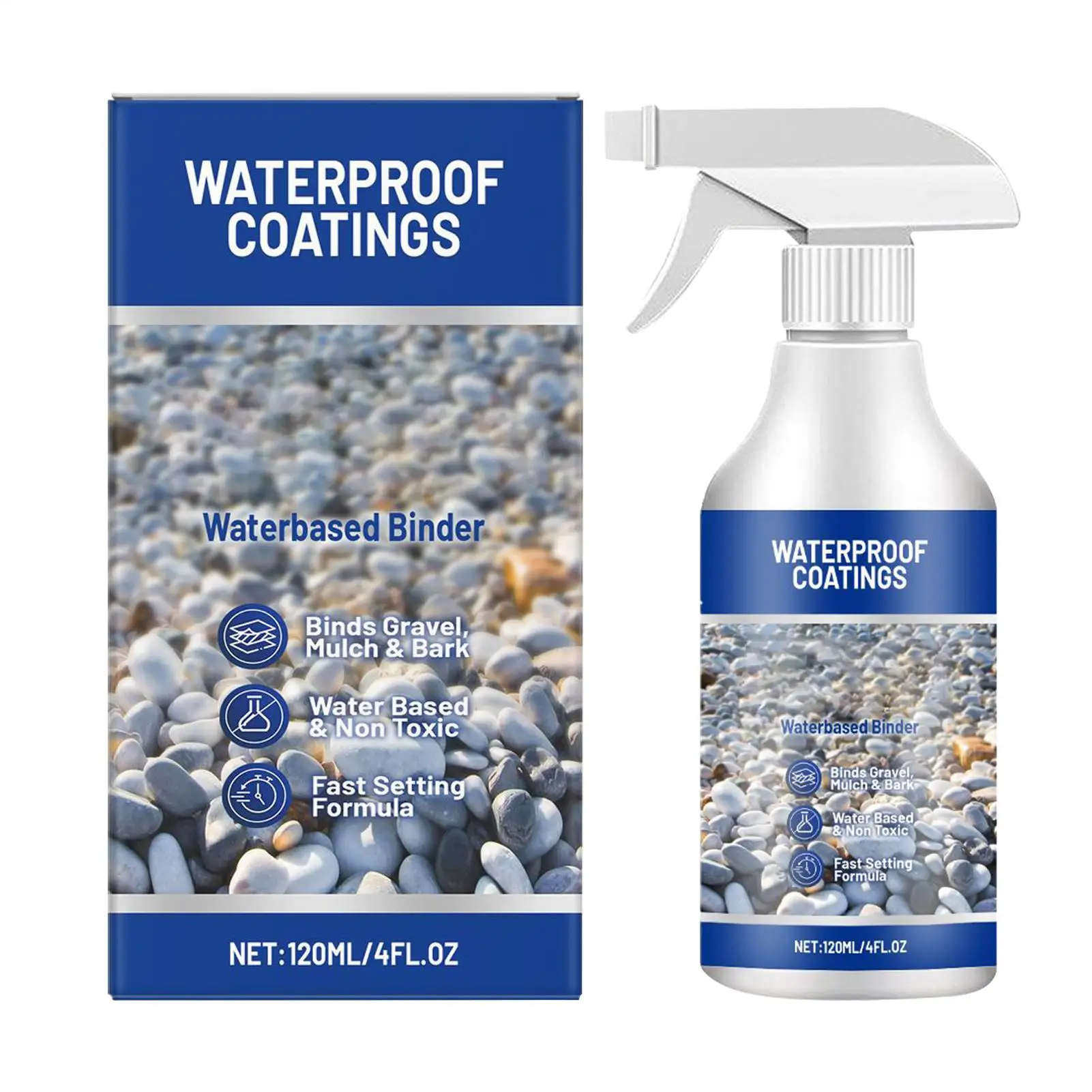 Mulch Glue For Rocks Sealer Adhesive Stabilizer Waterproof Fast Drying Spray For Outdoor Yard Playground Patio Backyard 120ml