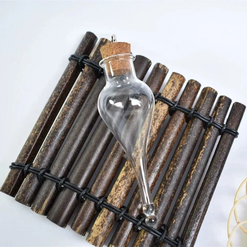 1X Vintage Magic Glass Wishing Drifting Bottle Cork Potion Lucky Transfer Amulet DIY Necklace Couple Holiday Pendant Gift