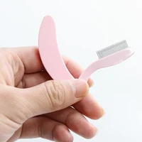 Folding Eyelash Separator Comb With Stainless Steel Teeth For Lashes Brows Portable Curved Eyebrow Comb Girls Makeup Tool 2