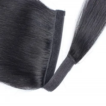 8-26Inch Straight Ponytail Human Hair Virgin Straight Wrap Around Ponytail Hair Extension For Women Hair Natural Color Hairpiece 4