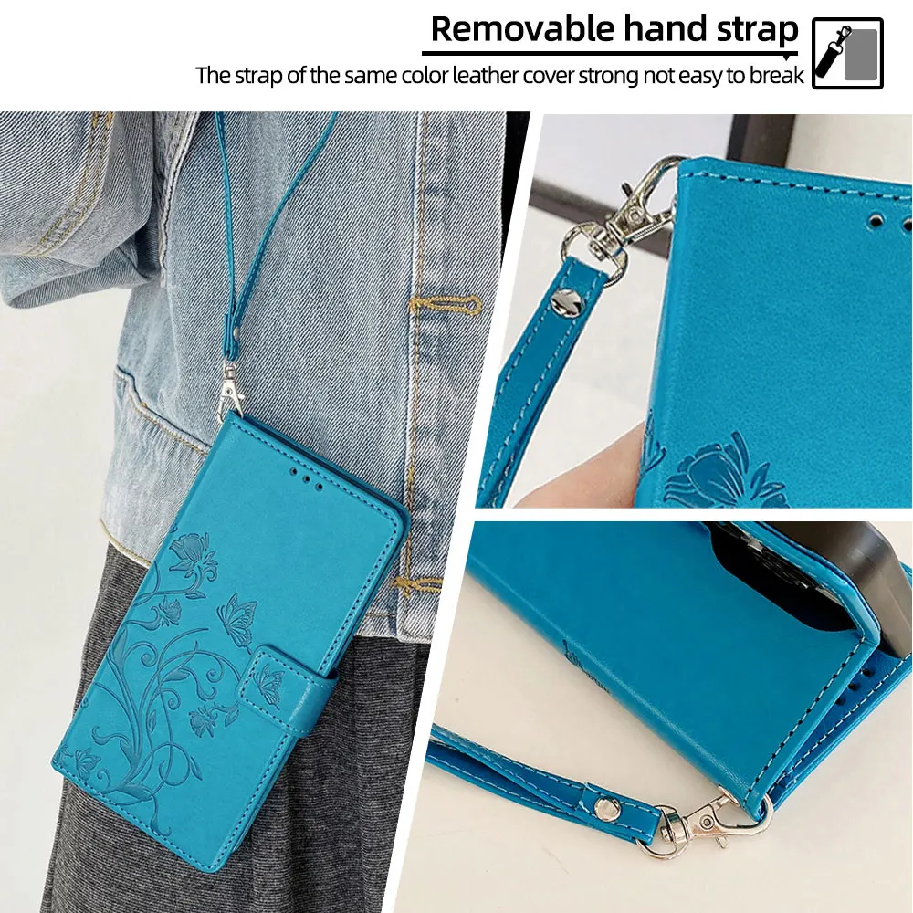 Elegant Ladies Leather Wallet Flip Case - Fashionable Book Cover Design