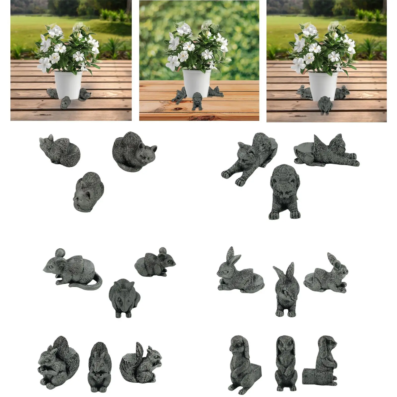 3x Plant Pot Feet Animal Figures Plant Stand for Offices Living Room Outdoor