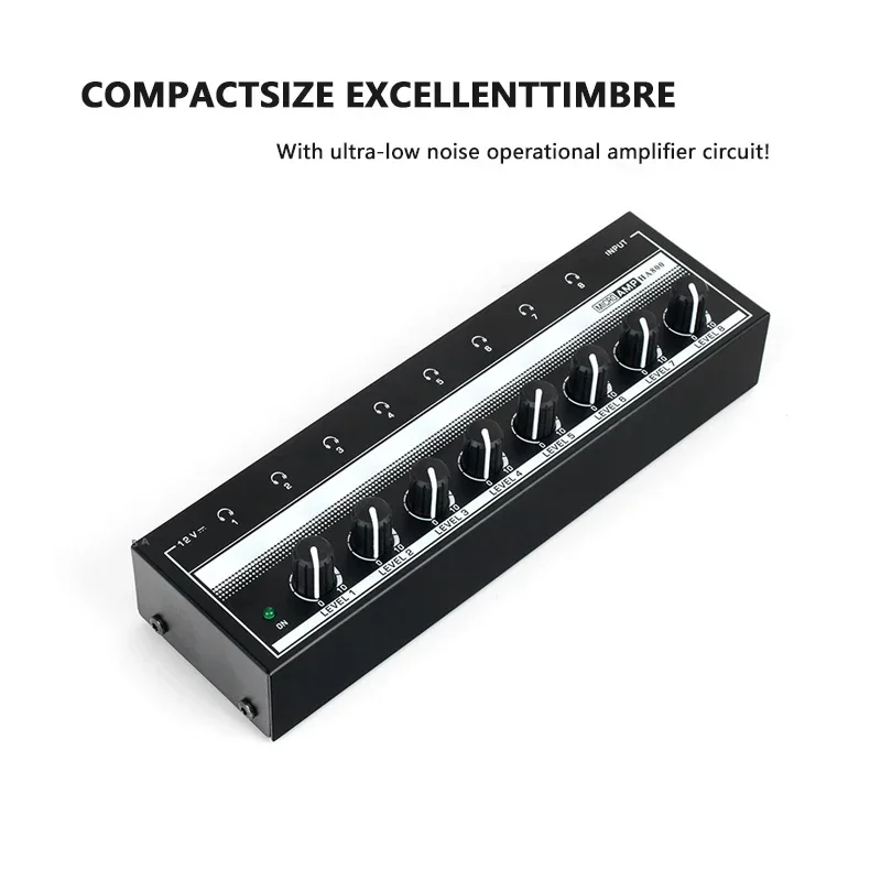 HA800 8 Channel Headphone amplifier Audio Stereo Amp Microamp Amplifier for Music Mixer Recording Ultra-Compact Sound amplifier