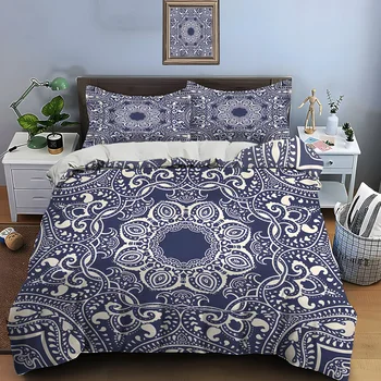 Intricate Mandala Style Decorative Pattern Bedding Set for Kids Luxury Gift 3pcs Digital Print Comforter Set Soft Comfortable 1