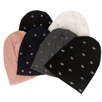 Geebro Women Multicolor Ribbed Pearl Star skullies Beanie Casual knitted Soft Design Solid Bow Heart Bonnets Ladies Slouchy Hat 1
