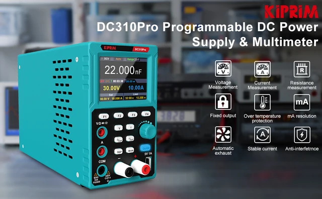 Alimentatore Da Banco Kiprim 2 In 1 - Programmabile 0-30V/0-10A Con Multimetro Integrato - Foto 4