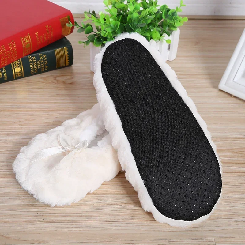 Home House Winter Women Slipper Warm Indoor Fuzzy Plush Thick Heart Love Anti Slip Soft Cute Funny Female Fluffy Floor Shoe Grip 3