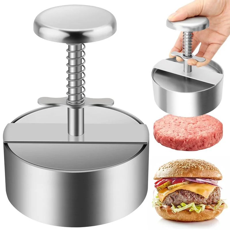 

Burger Press, Stainless Steel Adjustable Hamburger Patty Maker, Non Stick Patty Making molds are Suitable for Beef, Burger Maker