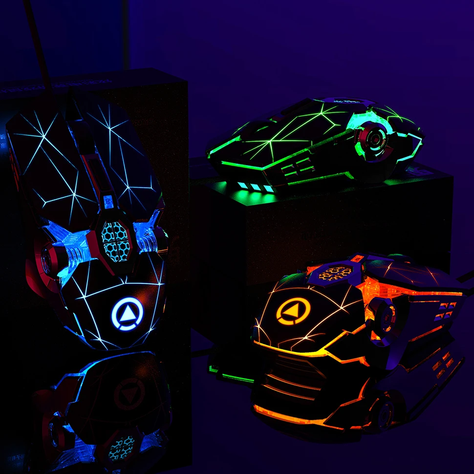 Ergonomic Wired Gaming Mouse RGB Mute Mouse LED Backlit 3200dpi 6 Button USB Mechanical Mause for PC Laptop Computer Gamer — view 3