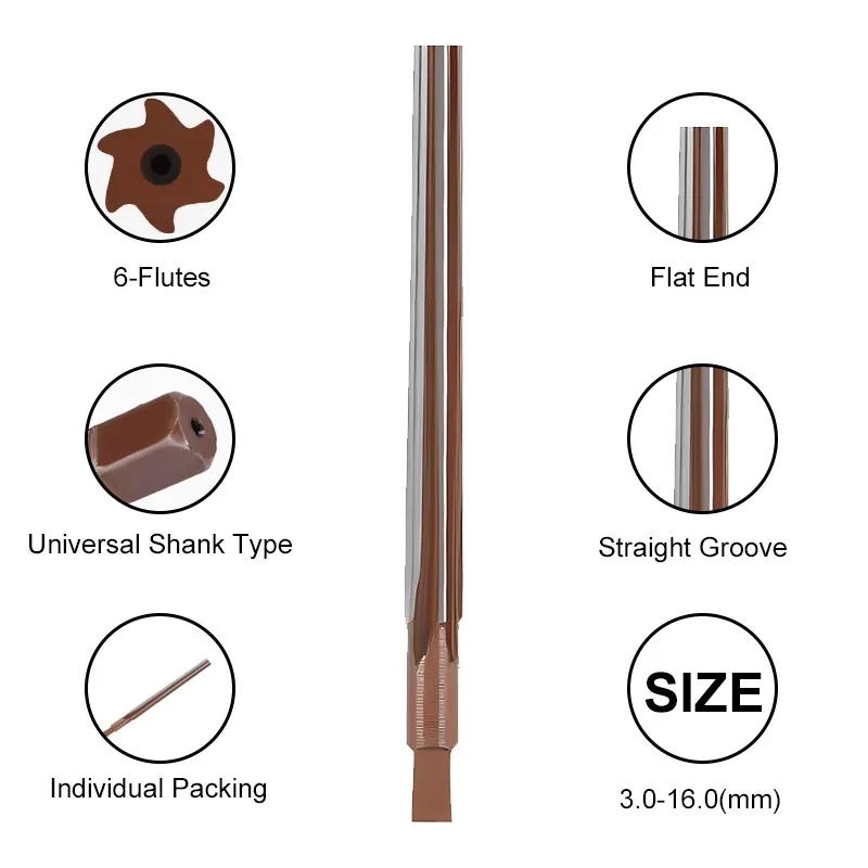 Hand Reamer YIFINO 1: 50 Straight Groove High Speed Steel Conical Pin Extended Reamers 3.0-16.0mm For Wood Aluminium Alloy