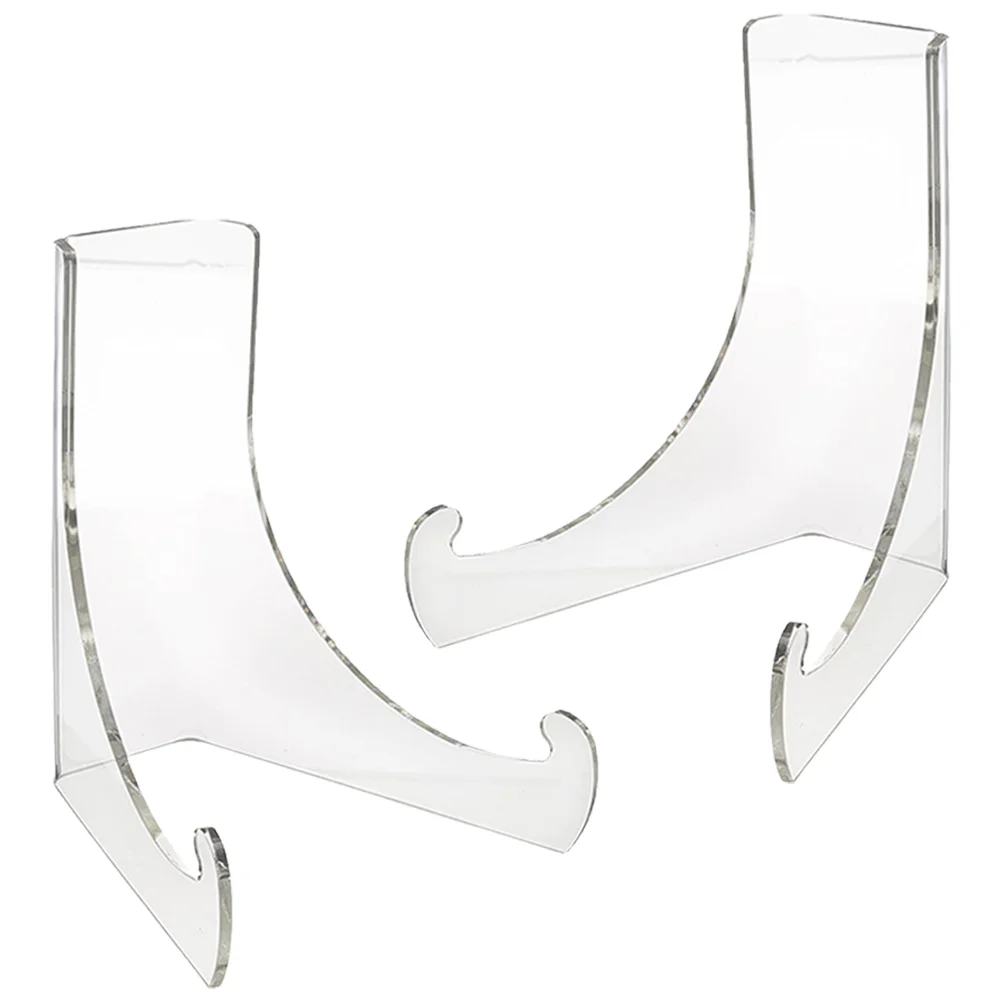 

2pcs Plate Stand Acrylic Display Holder Rack Plate Dish Tea Cake Holder Phone Clear Stand