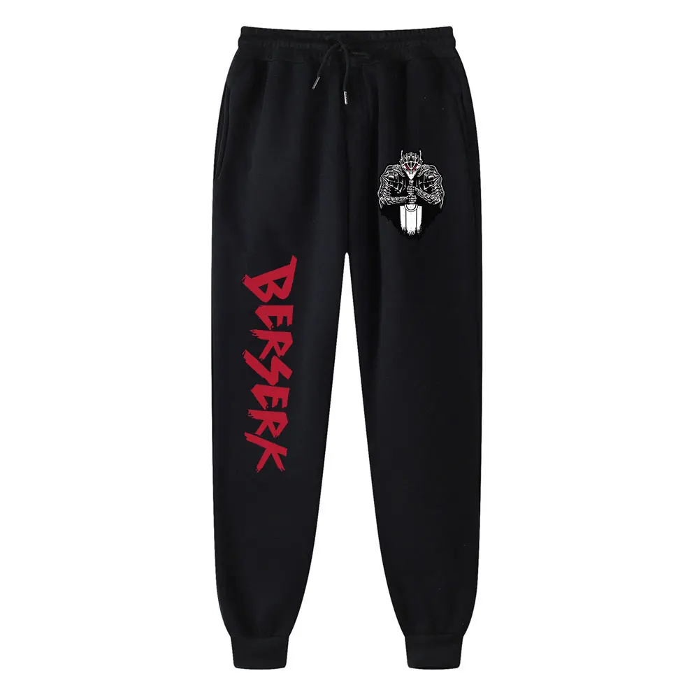 Mens Casual Anime Berserk Pants Autumn Fleece Sweatpants Men Running Jogger Sports Gym Trousers Fashion Workout Men Long Pants 3