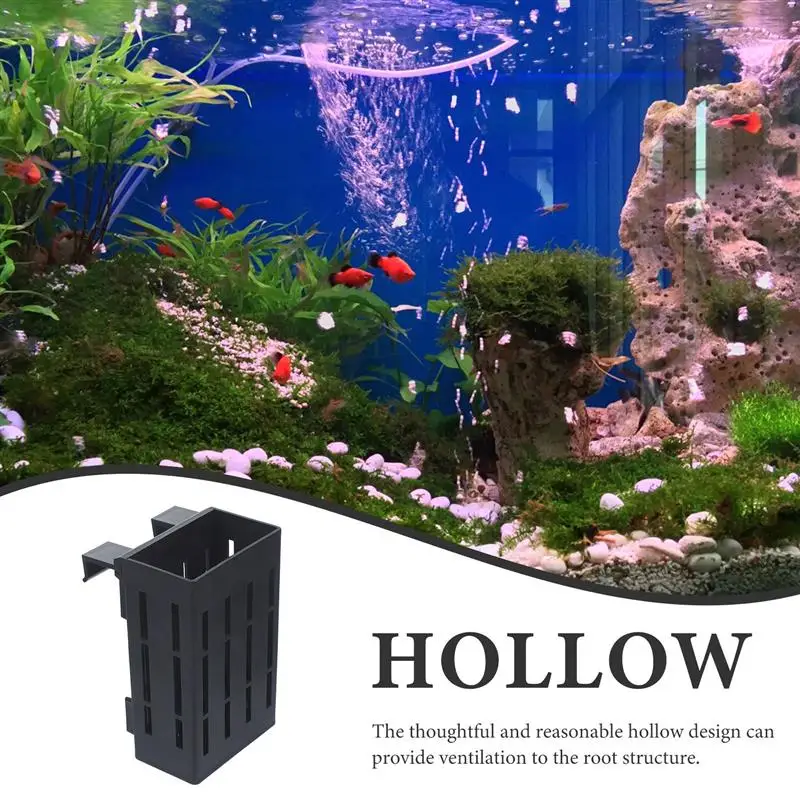 3pcs Plastic Aquarium Plant Holder Fish Tank Aquatic Hanging Aquatic Planter Aquarium Stand Pots Holders Flowerpot Basket Plants fish tank ornaments,fish tank decorations,aquarium ornaments