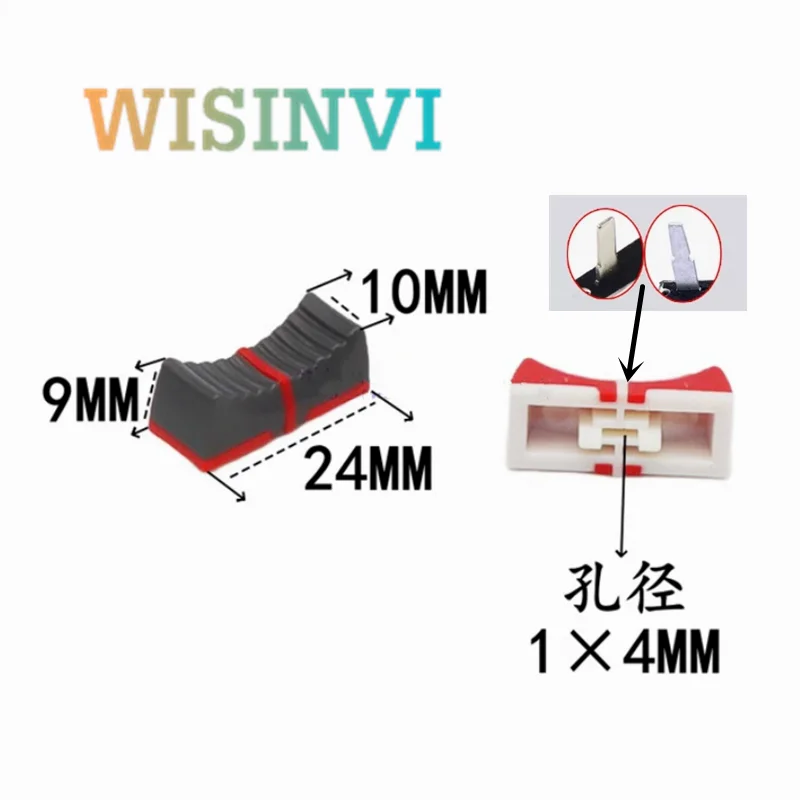 10 Stück 24×10×9M Kunststoffknopf für Linearpotentiometer, Druckknopf für Mischpulte, Druckknopfkappe mit 4mm Innenloch für YAMAHA Mischpulte – Detail 5