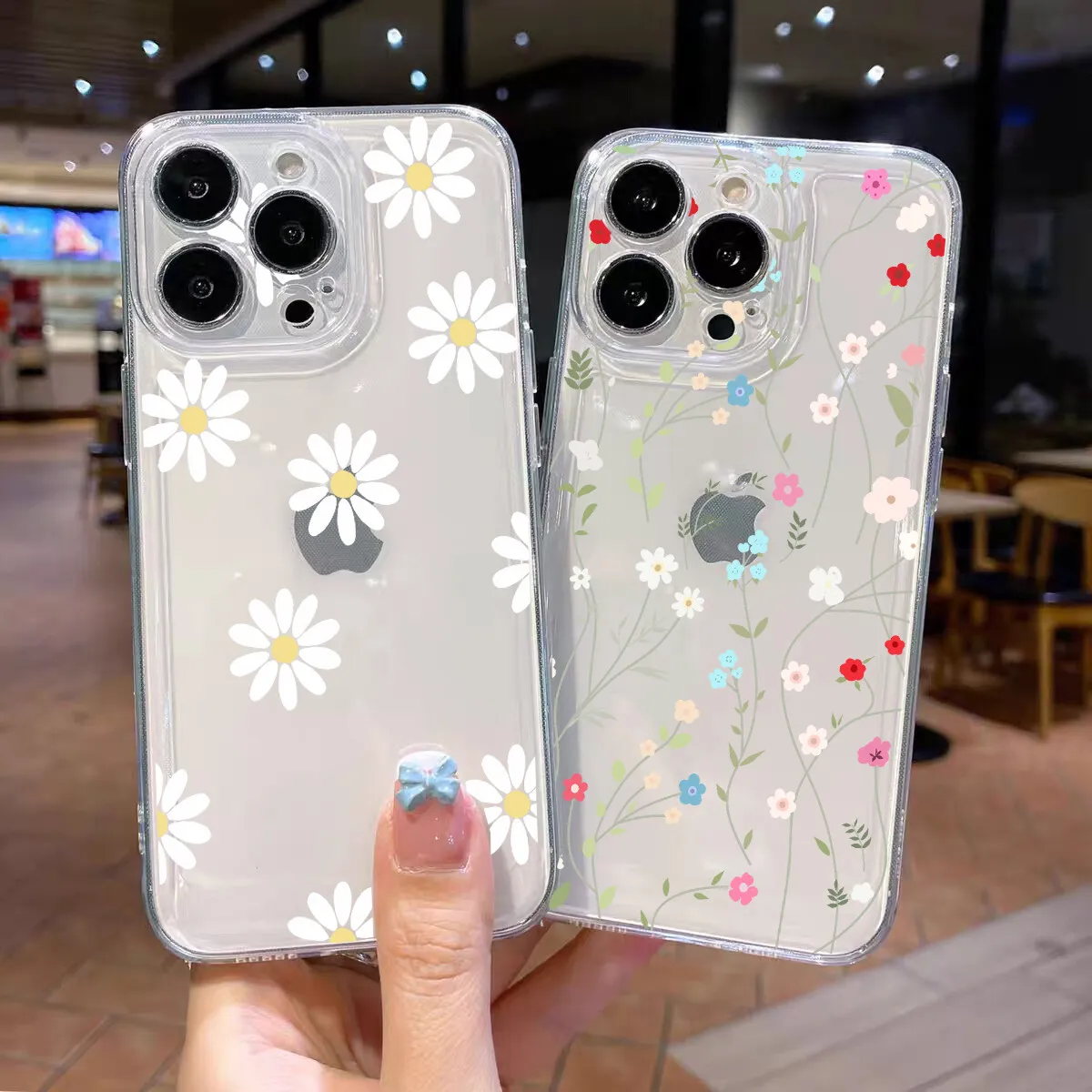 Daisy Flower Clear Silicone Phone Case Cover