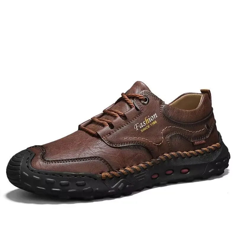New Genuine Leather Mens Casual Shoes Fashion Lace Up Business Oxford Shoes for Men Outdoor Walking Sport Tennis Masculino