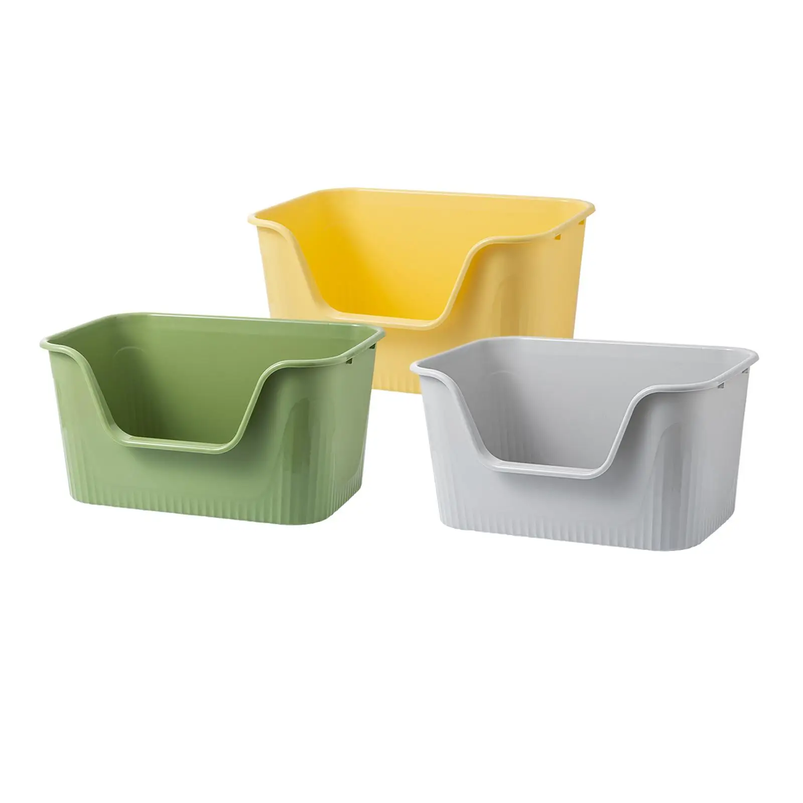 High Sided Cat Litter Boxs Cat Toilet Easy Access for Small and Large Cats