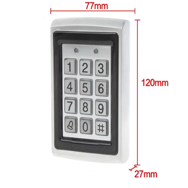 RFID Metal Access Control EM Card Reader Keypad 1000 Users Door Bell 125KHz Card Reader Keypad  For Door Access Control System 3