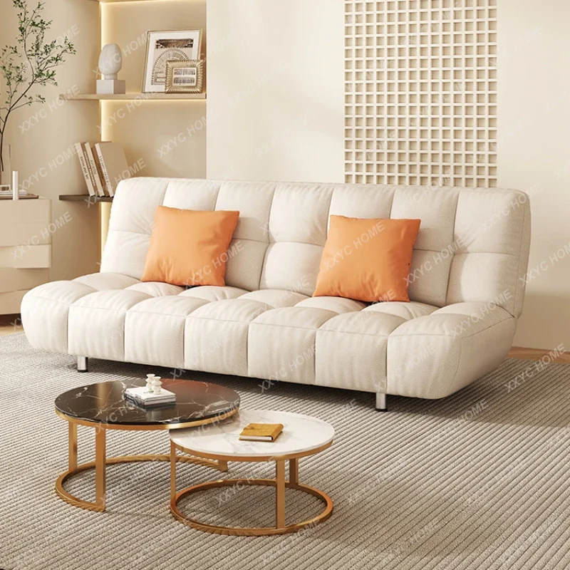 

Тканевый диван для маленькой квартиры, гостиной, простой современный многофункциональный складной диван-кровать, двойной диван, домашняя мебель