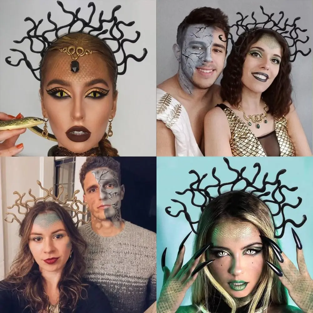 Plastic Snake Hair Hoop Headband for Halloween Cosplay