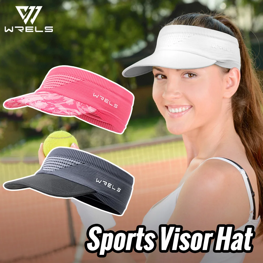WRELS Anti-UV Empty Top Hat Breathable Quick-Drying Outdoor Sports Visor Caps Foldable Beach Golf Tennis Bicycle Sunshade Hat