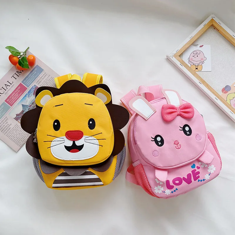 Children's Backpacks 2025 New Cute Rabbit Lion Kindergarten Backpack for Boys Girls Versatile Kids Fashion Travel Shoulder Bag 1