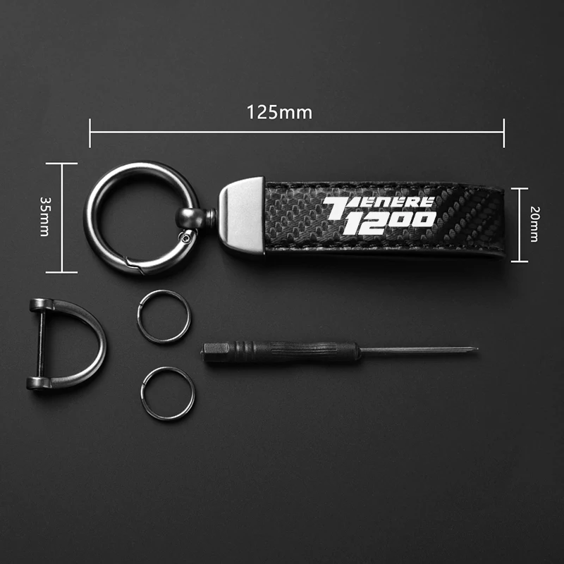 Yamaha Super Tenere Carbon Fiber Textured Leather Keychain