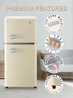 KRIB BLING 3.2 Cu.ft Compact Refrigerator, Mini Fridge with Freezer, Retro Design Small Drink Chiller for Home, Office 2