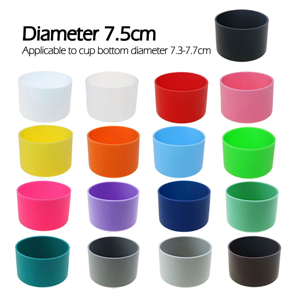 Soft Silicone Cup Bottom Sheath Protector Sleeve For Glass Water Tea Bottle Anti Damage Accessories 1Pc