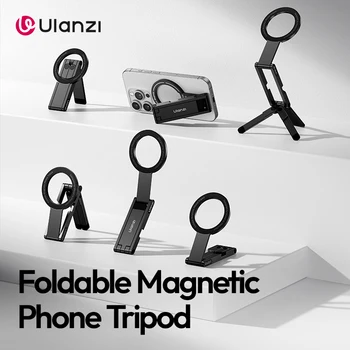 Ulanzi MA60 Foldable Magnetic Phone Tripod 0.8cm Ultra-Slim Dual-Sided Magnetic Holder for iphone 16 15 Travel Vlog LiveStream