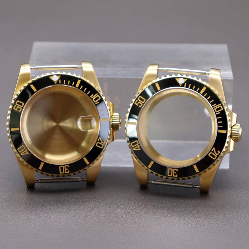 

Men Watch 40mm Gold Case 38mm Bezel Insert Dial NH36 Fit NH34 NH35 NH36a NH38 Miyota8215 ETA2824 Movement Sapphire Crystal Glass