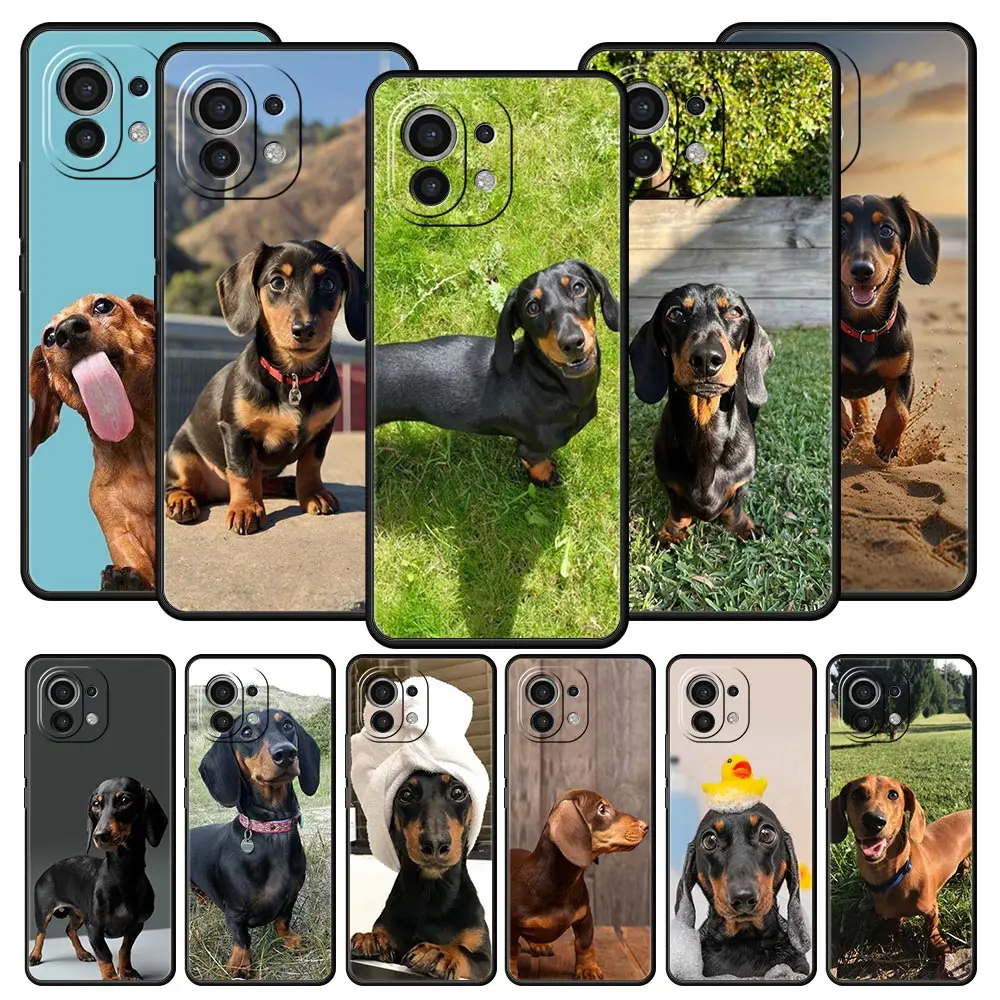 Dachshund Silhouette Dog Soft Phone Cover - Cute Animal Design