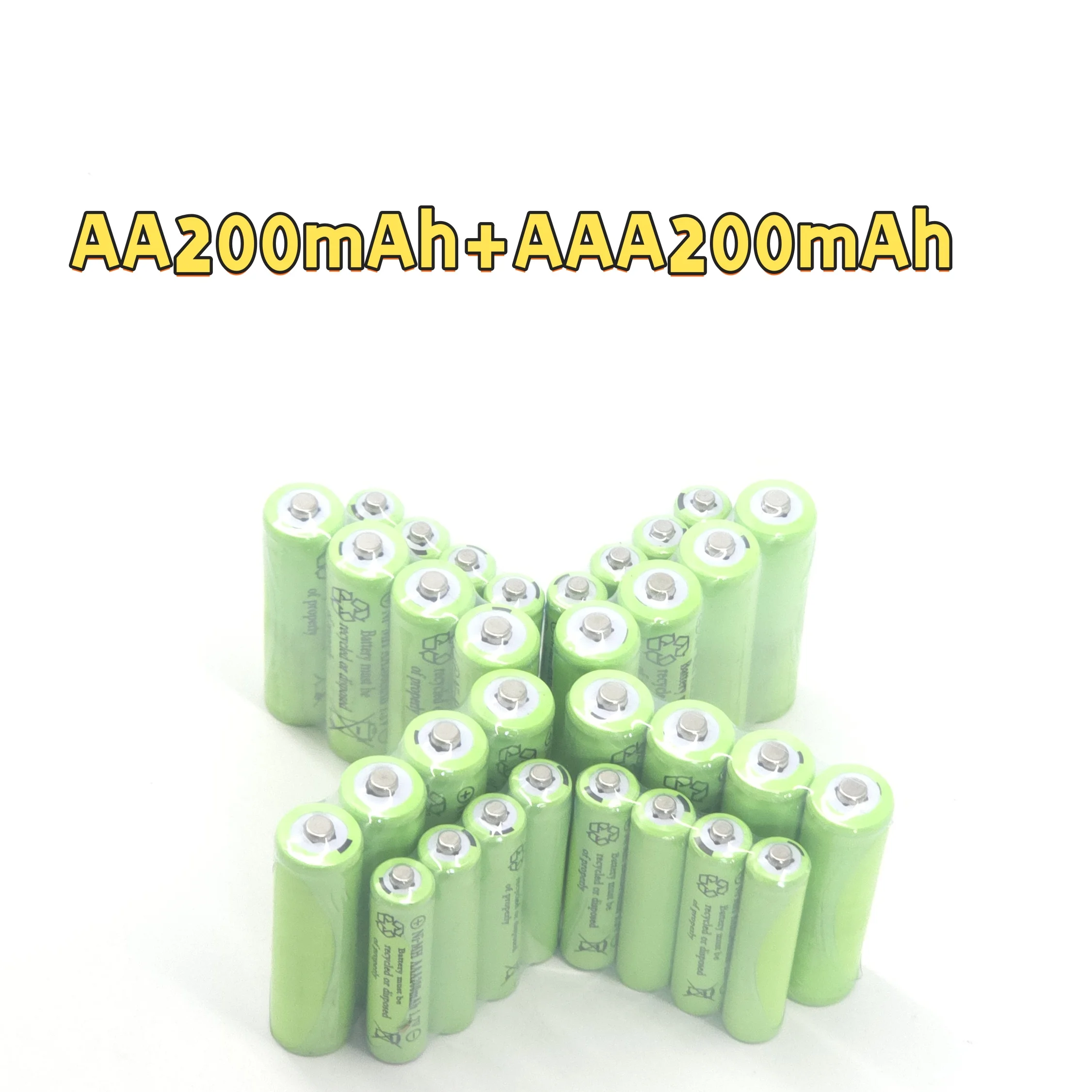 Ni-MH AA & AAA Rechargeable Batteries 200mAh 1.2V for Flashlights/Solar Lights/Remote Control 1