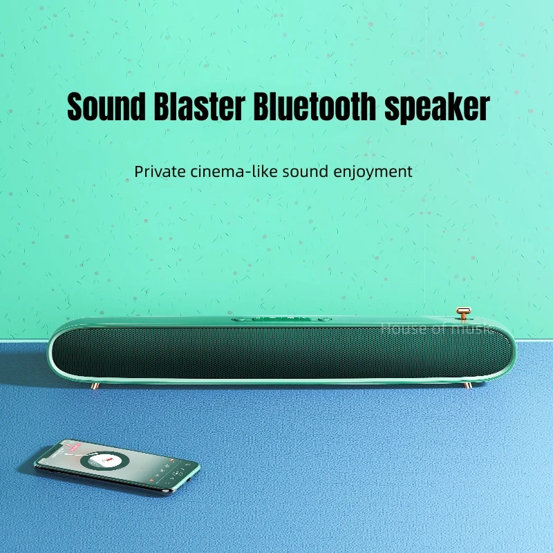 Altoparlante Bluetooth Wireless Portatile 9D Circonda L'Home Theater Sound Blaster Subwoofer A Doppio Corno Striscia Di Grande Volume Echo Wall