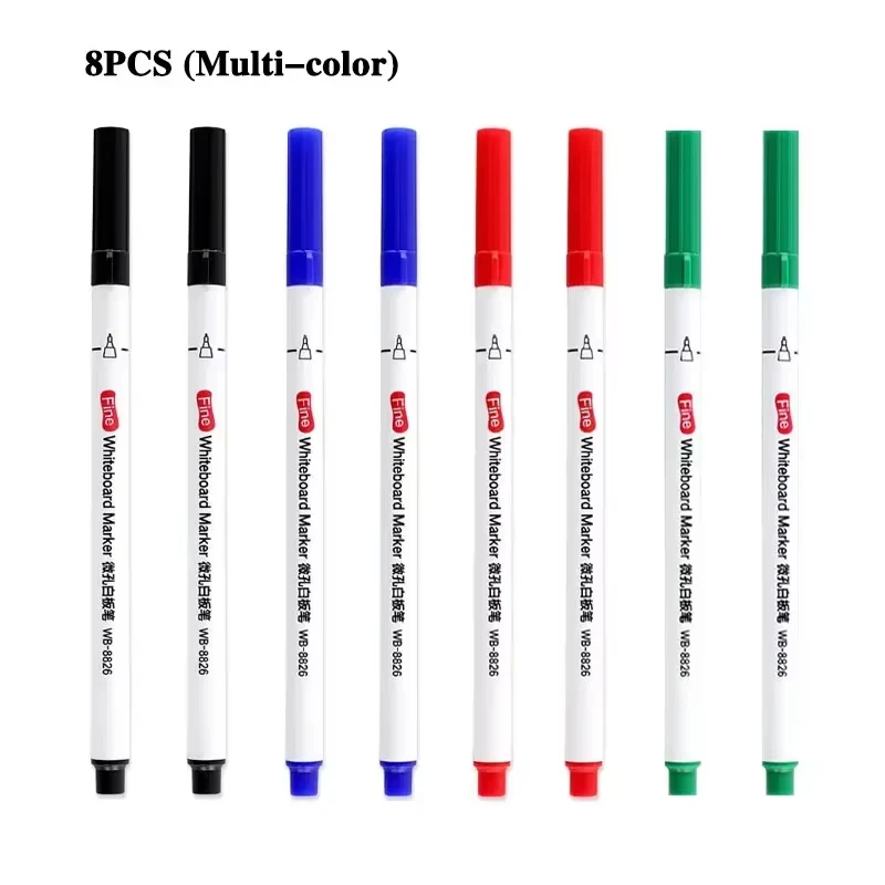 Set of 4/12 Extra Fine Tip Magnetic Dry Erase Markers - Multicolour Stationery