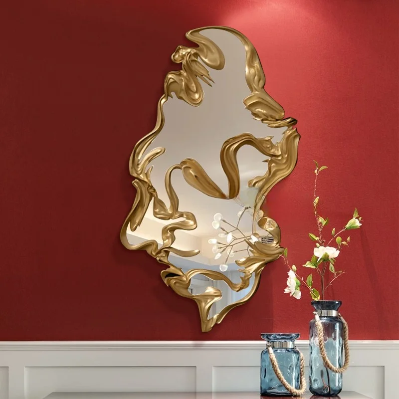 European style decorative mirror bedroom mirror wall mounted bathroom art entrance customization