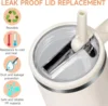 40oz Lid for Stanley Flip Straw Leak Proof Tumbler Lid Replacement for Stanley Cup Accessories Straw Cover 3