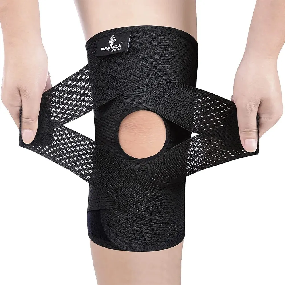 Knee Brace for Knee Pain Compression Support Air Mesh Fabric Side Stabilizers Meniscus Tear ACL Arthritis Relief