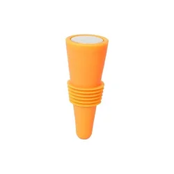 Silicone Leak - Proof Wine and Beverage Bottle Cap Set - Reusable Champagne Sealer and Stopper (Orange)