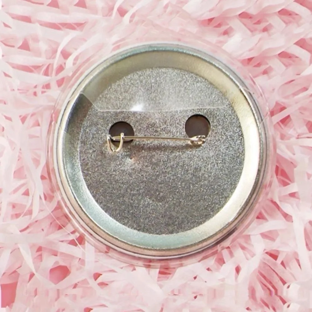 5PCS Transparent Badge Display Sleeve Round Card Storage Case Anime Badges Decoration PVC Protector anime badge case