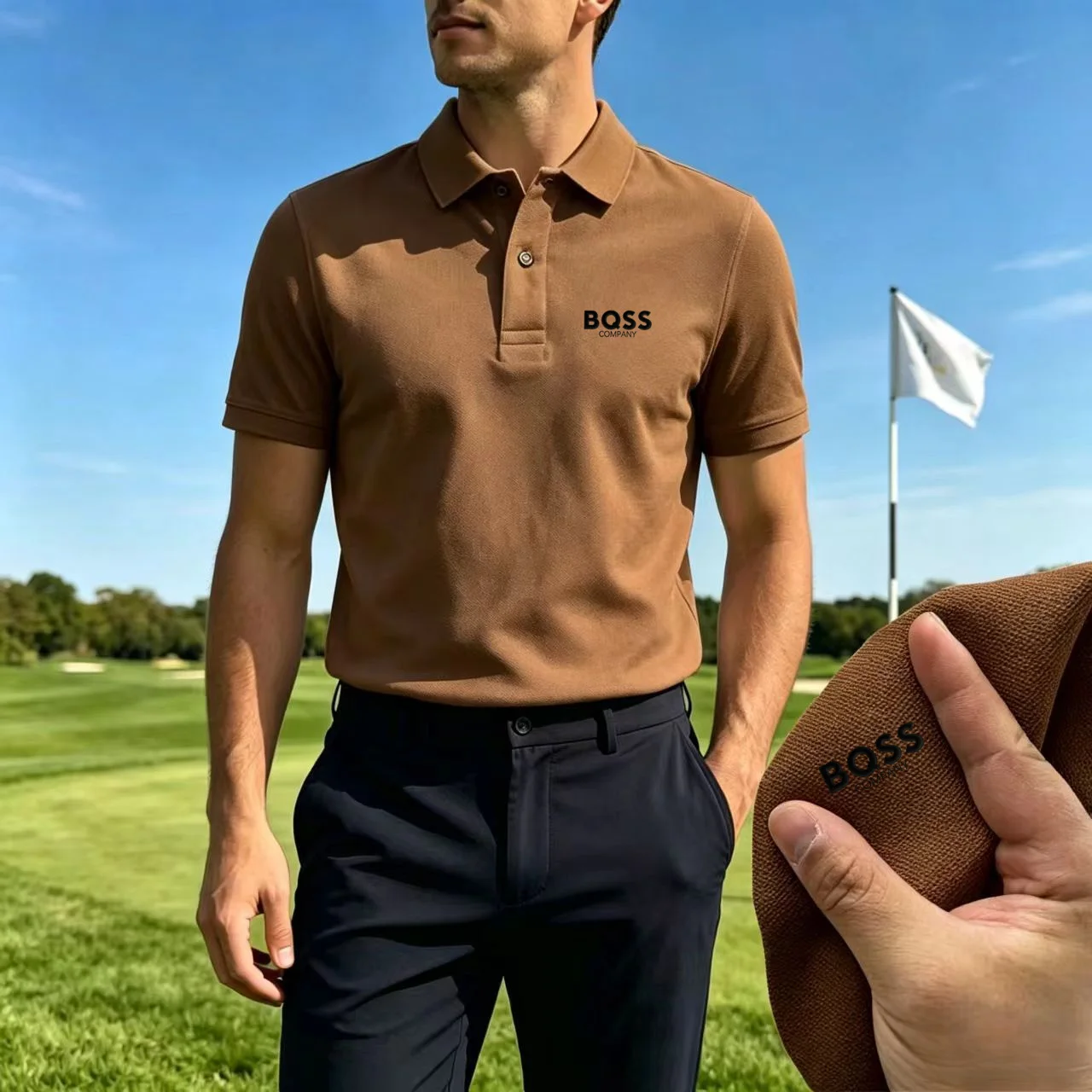 Nuova Camicia POLO da Uomo con Ricamo, Tinta Unita, Business Casual, Moda Estiva, Manica Corta, Comoda e Traspirante - immagine 4