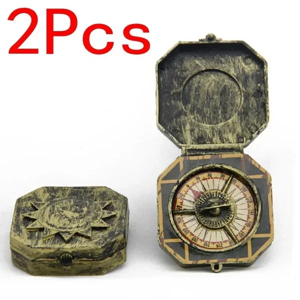 2pcs Vintage Pirate Captain Costume Toy Retro Nautical Compass Kids Cosplay Party Props Christmas Halloween Toy Children Gifts party toys