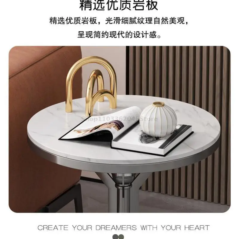 Light Luxury Rock Board Side Table Living Room Sofa Side Table Balcony Movable Small Coffee Creative Corner